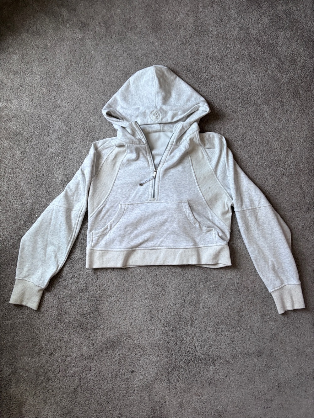 lululemon athletica Light Gray Half-Zip Hooded Pullover